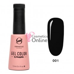 Oja semipermanenta Oranjollie Gel Color neagra 12 ml , fara Hema si TPO, nr 001
